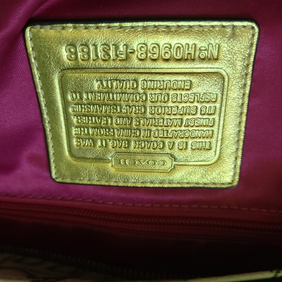 Coach Gold Tattersall Graffiti Tote - Picture 5 of 5